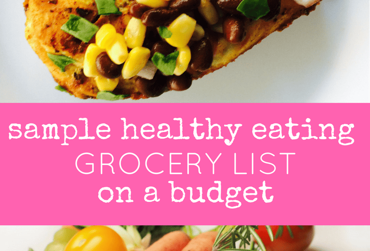 sample healthy eating grocery list on a budget