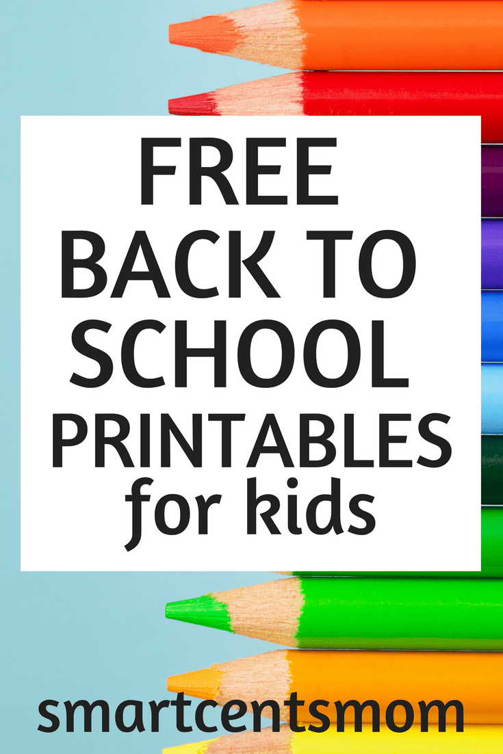 free back to school printables for kids