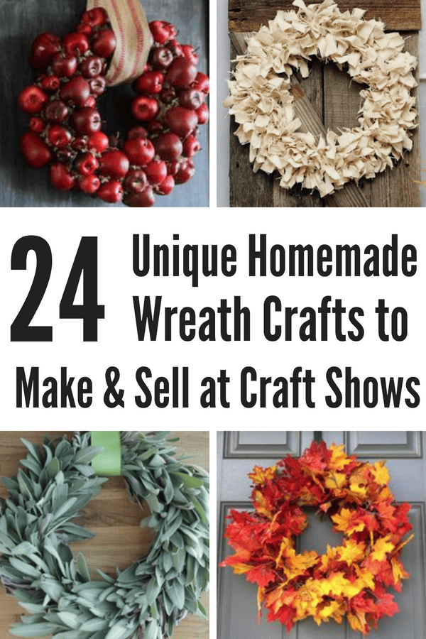 Crafts to make and sell for extra money during the holidays! Fall wreaths and Christmas wreaths are hot craft ideas to make and sell at craft shows, bazaars, and on Etsy. Make extra money with these easy DIY wreaths. #crafts #makemoney #DIY