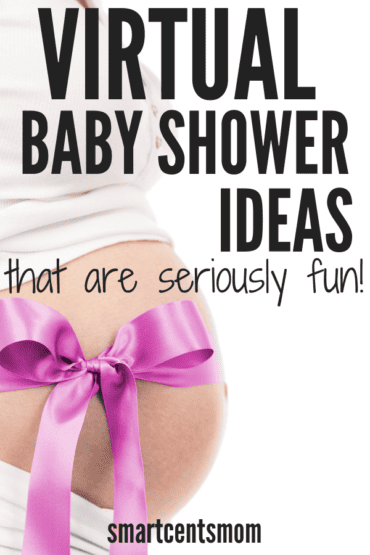 Want to know how to throw a virtual baby shower? These virtual baby shower ideas are perfect for long distance moms-to-be. Tips for fun online baby shower games, online invite graphics, and a guide for how to throw a virtual baby shower with Facebook. #babyshowergames
