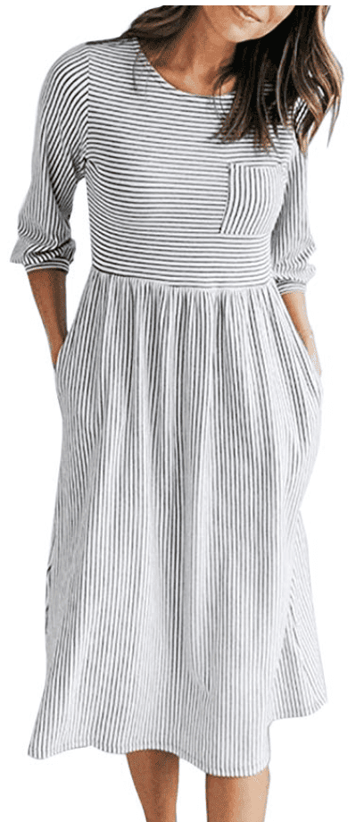 fall striped midi dress