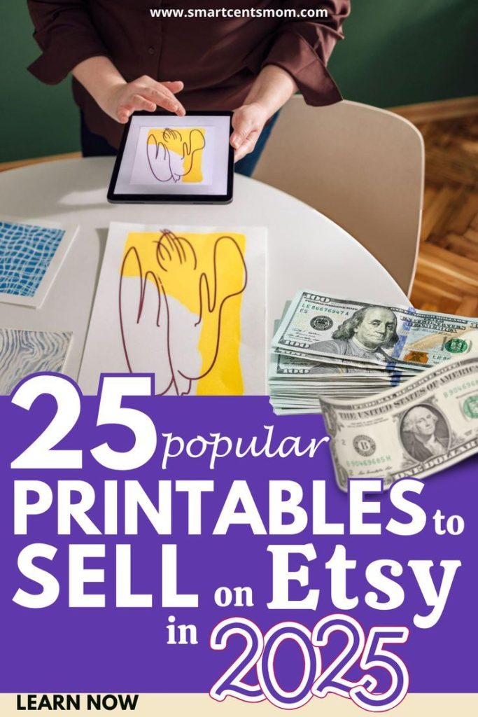 Discover the top 25 best-selling printables on Etsy that can help you earn passive income! 