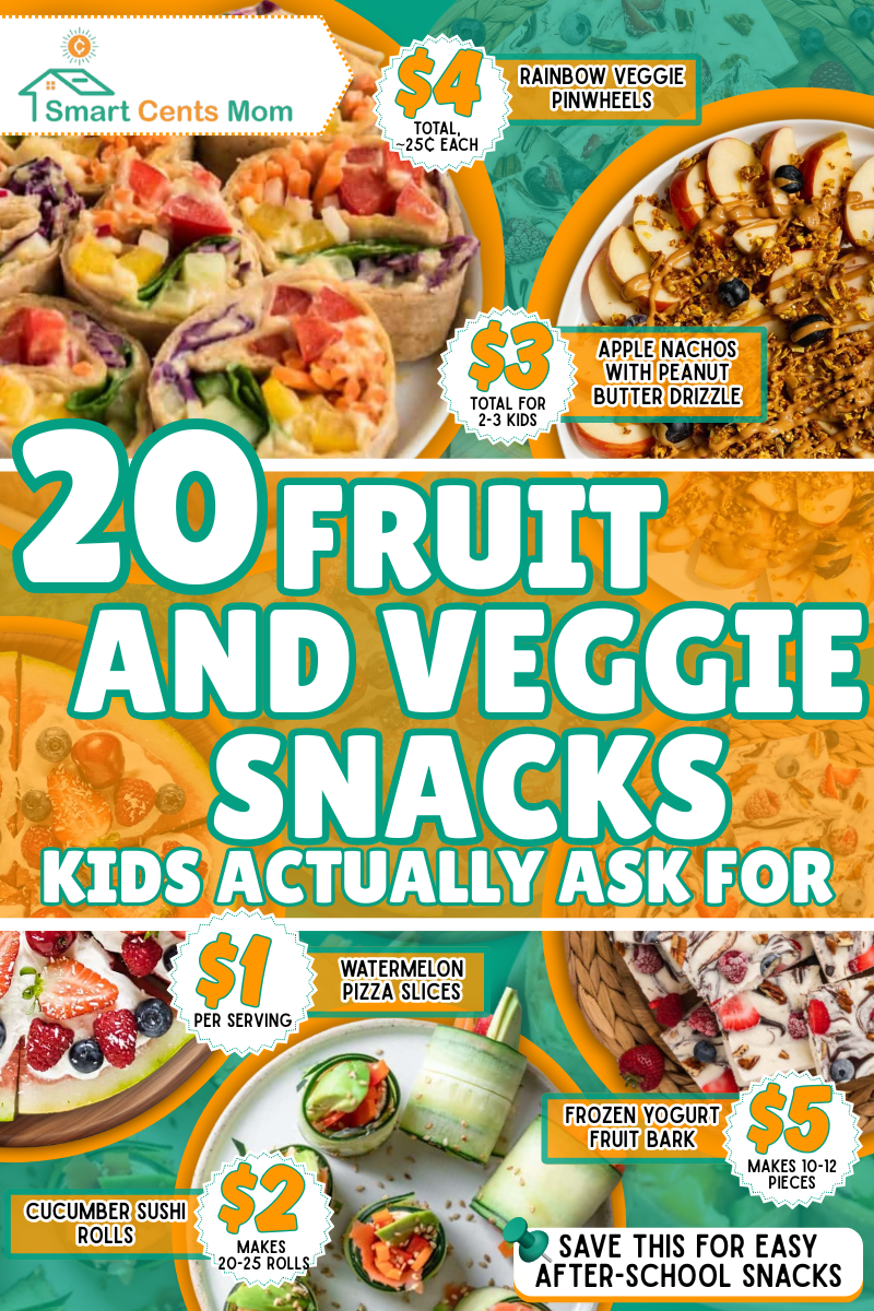 Healthy snacks kids will actually eat with 20 fruit and veggie ideas they ask for by name. Simple preparations that make nutrition fun and appealing.