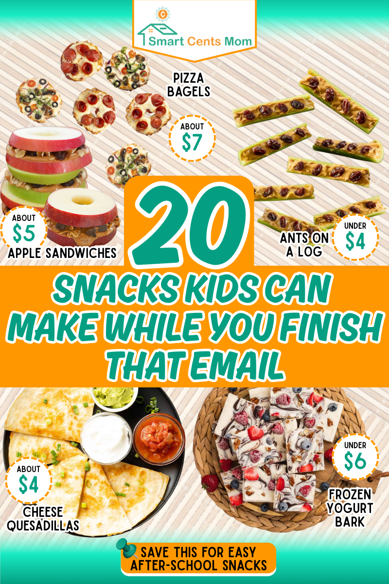 Easy snacks kids can make: 20 simple no-cook snacks like crackers, fruit, and cheese kids can assemble independently.