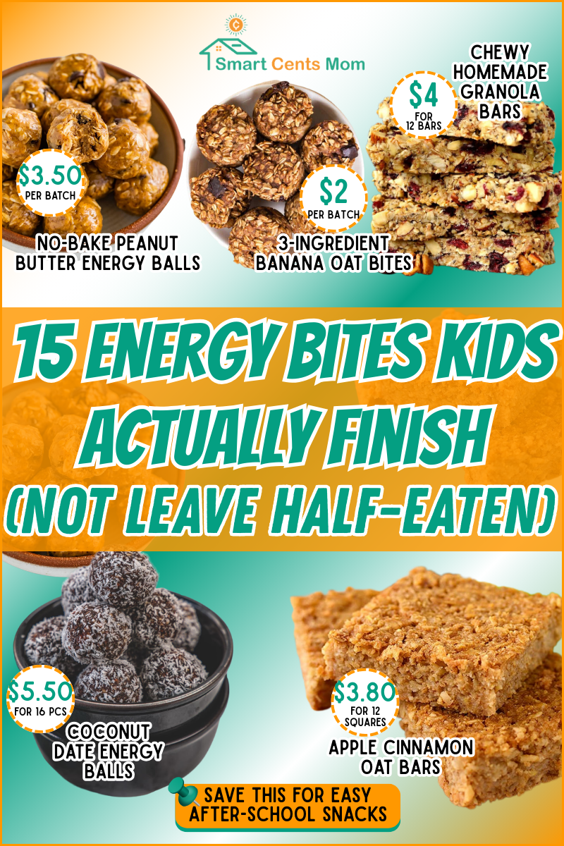 Homemade energy bites for kids: 15 colorful no-bake balls made with oats, nut butter, and mix-ins kids love to devour.