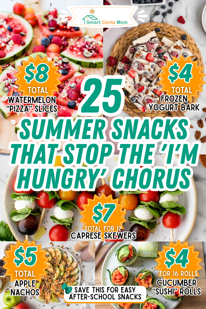Cheap summer snacks for kids: 25 refreshing treats like fruit, popsicles, and simple bites to stop constant hunger whining.